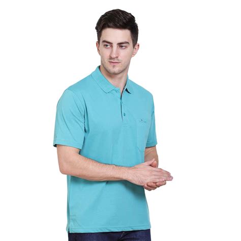 Turquoise Matt Finish Pocket Polo T-Shirt – Deer Club
