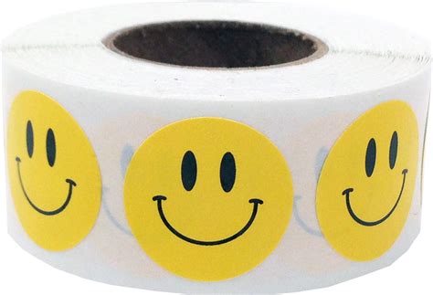 Amazon.com: Happy Face Stickers - Yellow Semi-Gloss Happy Face Labels ...
