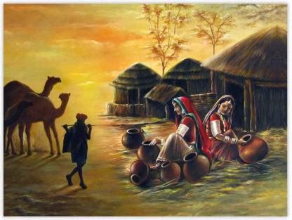 Art Amori Life Of Rajasthani Village Sparkle Coated Self Adesive ...