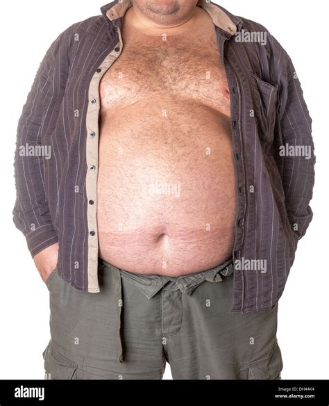 Fat man with a big belly Stock Photo - Alamy