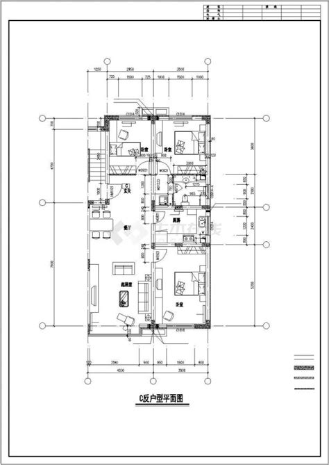 蚌埠市某现代化小区100平米左右的户型设计CAD图纸（6张）_住宅小区_土木在线