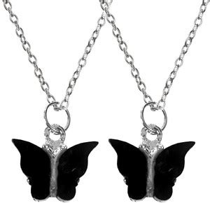 Utkarsh Pack Of 2 Black Valentine's Day Butterfly Charm Locket Pendant ...