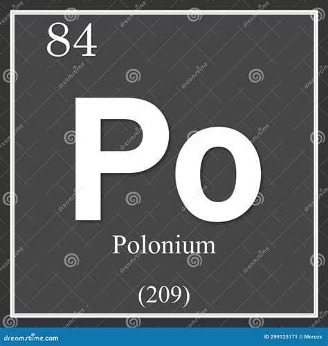 Polonium Chemical Element, Dark Square Symbol Stock Illustration ...