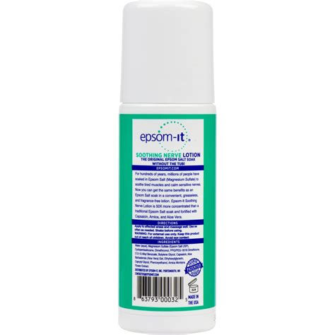 Epsom Salt Lotion - Roll On Application - Soothing Nerve Comfort - Epsom-It