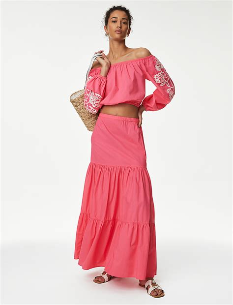 Buy Pure Cotton Bardot Beach Top at Marks & Spencer