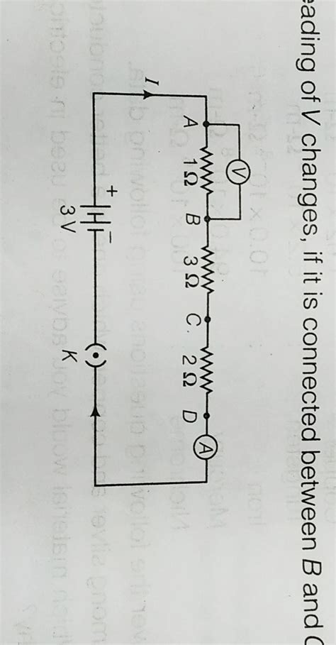 How will the reading of V changes, if it is connected between B and C ...