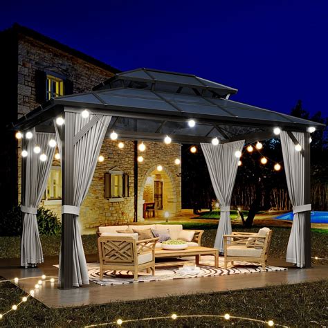 GAOMON 10'x12' Hardtop Gazebo Outdoor Polycarbonate India | Ubuy