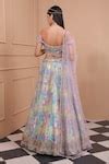 Buy Multi Color Net, Silk Pearls, Beads Digital Printed And Embroidered ...