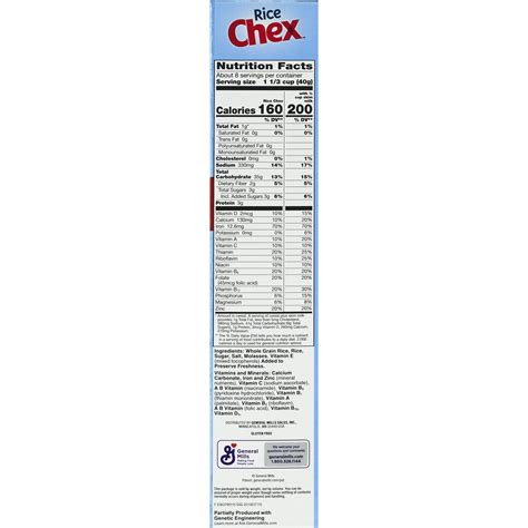 41 rice chex cereal nutrition label