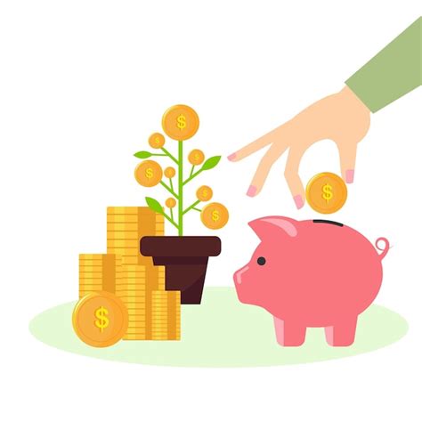 A woman puts money in a piggy bank the topic of finance and money ...