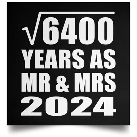 80th Anniversary Square Root of 6400 Years As Mr & Mrs 2024 - Poster S ...
