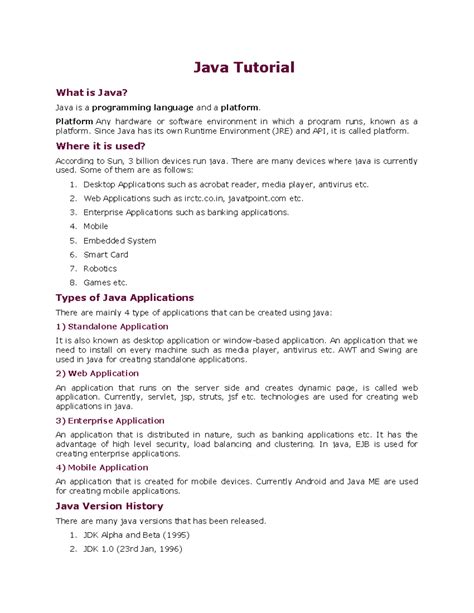 Java Tutorial: Understanding Java Programming Language and Applications ...