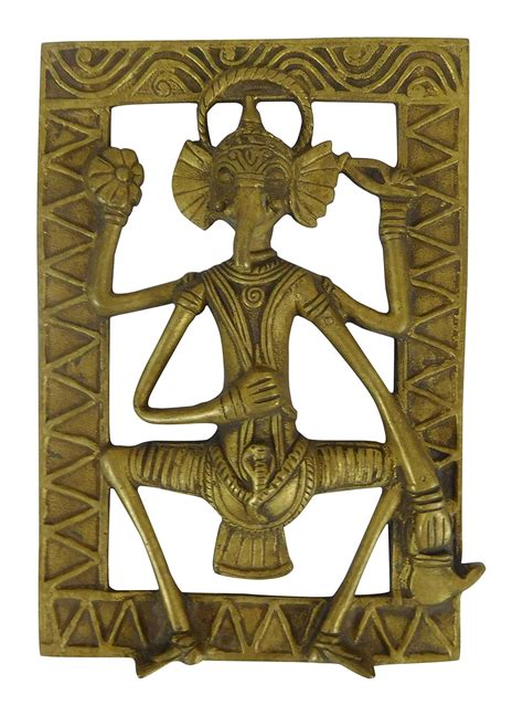 The InDesign Tribal God Ganesha Wall Frame | Brass Carved Statue ...