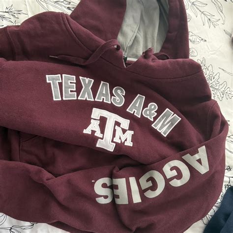 Burgundy and white Texas A&M hoodie #Aggies | Depop