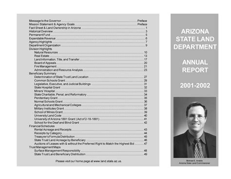 2001-2002 Arizona State Land Department annual report | Arizona Memory ...