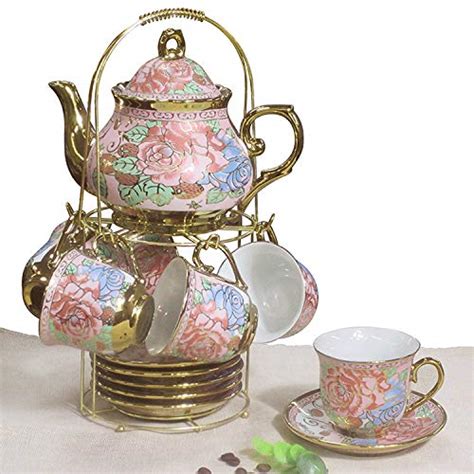 Buy A2A Teapot Set with Cups and Saucer | Ceramic (Set of 13) | Design ...