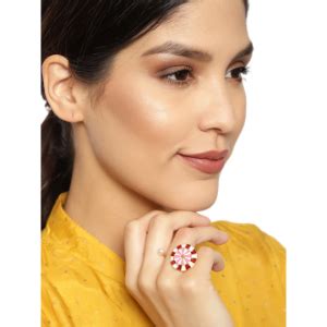 ZAVERI PEARLS Contemporary Style Adjustable Finger Ring For Women ...