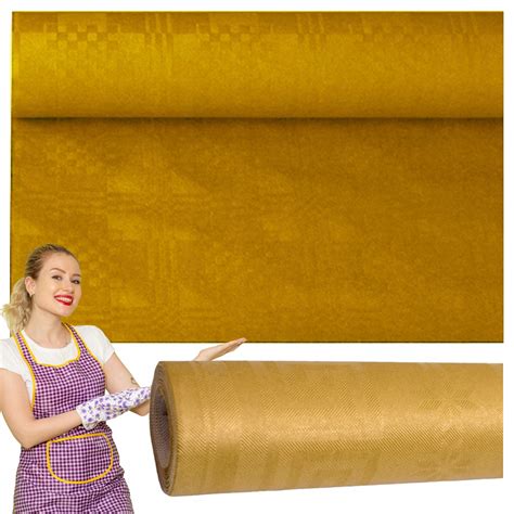 Obrus papierowy jednorazowy rolka 1,2 x 6 m ZŁOTY prostokąt na rolce ...