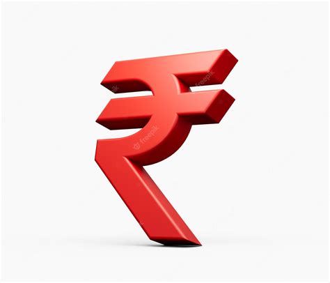Premium Photo | Red Indian Rupee sign with downward red and white arrow 3D illustration