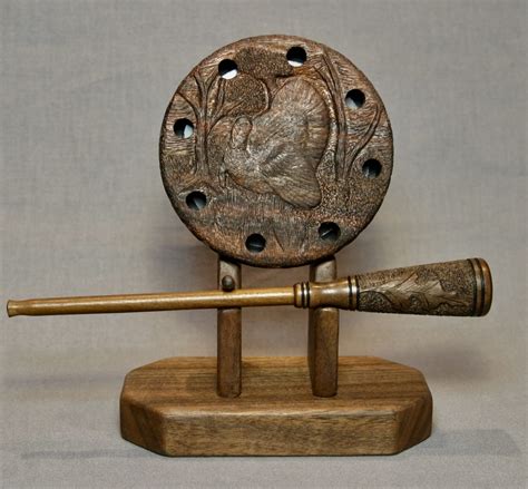 Poeschel, Dennis Carved Walnut Slate Turkey Call - Lava Creek Trading ...