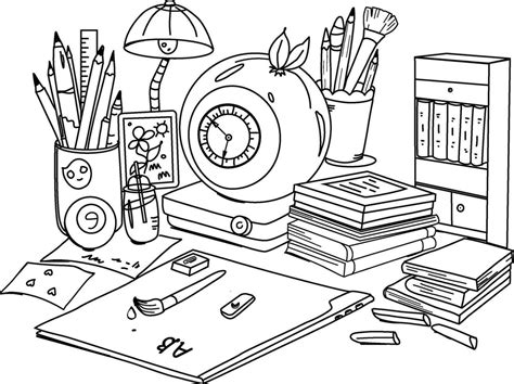 Picture of School Stationery Coloring Pages 的图像结果