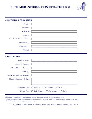 Image result for Customer Information Update Request Notification