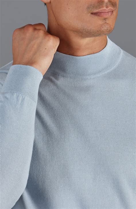 Men’s Mock Turtleneck Jumper Made Of 100% Cotton Knit: Crafted in a ...