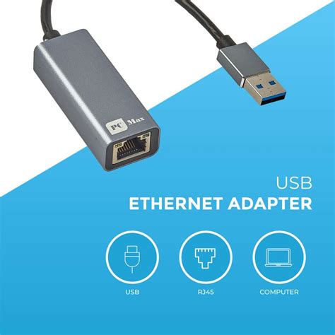 PC Max USB to RJ45 Gigabit Ethernet Network Adapter/RJ45 LAN Wired ...