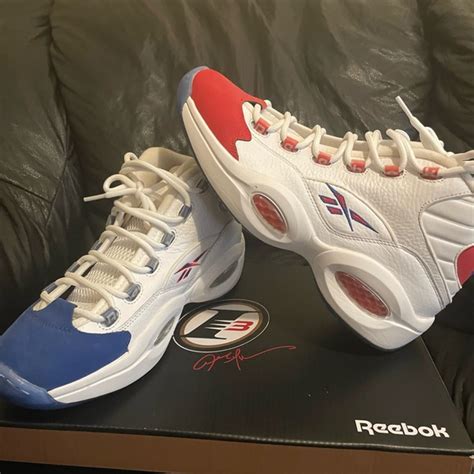 Reebok | Shoes | Allen Iverson Reebok The Question Mid Red White And ...