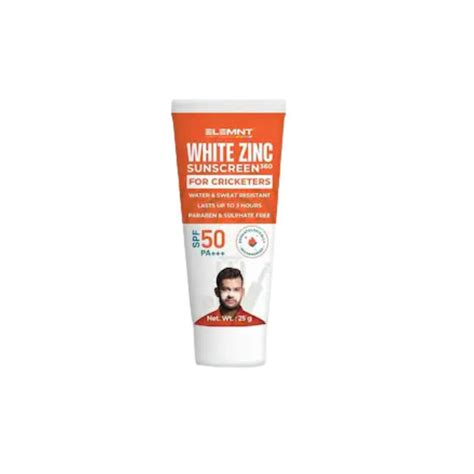 Elemnt White Zinc Sunscreen, 25gm – Sportswing.in
