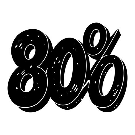 Symbole monochrome à 80 % en gras dans un style rétro | Vecteur Premium ...