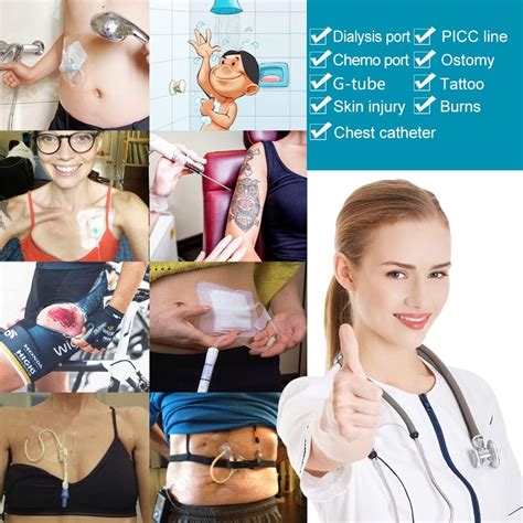 POSTOPMEDICALWEAR Dialysis Catheter Shower Cover | 8x8 Inch Shower ...