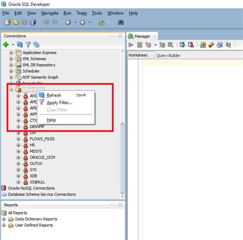 Image result for Swap User in SQL Developer Oracle