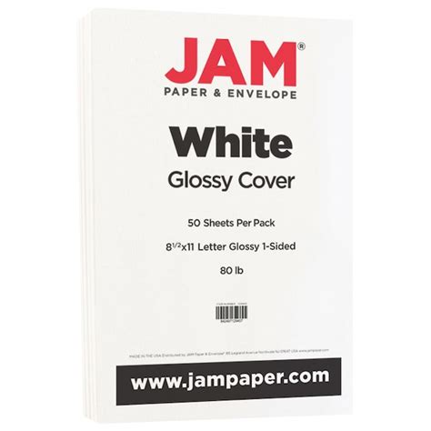 JAM Paper JAM PAPER Colored 80lb Cardstock, Glossy 2 Sided, 8.5 x 11 ...