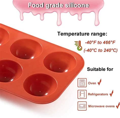 Buy 4 Pcs Silicone Molds, Hot Chocolate Bomb Mold with 6 Semi Sphere ...