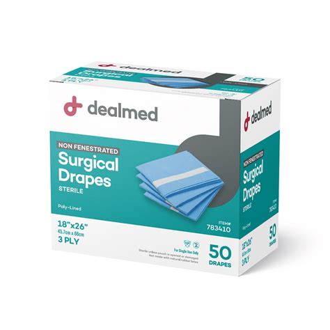 Buy Dealmed Non-Fenestrated Surgical Drapes | Sterile 3-Ply 18 X 26 ...