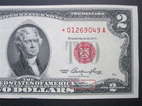 Series 1953 $2 Two Dollar Star Note Red Seal $2 Legal Tender Us Deuce ...