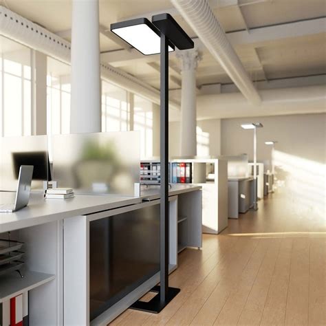 Arcchio LED office floor lamp Aila, black, daylight sensor | Lights.ie