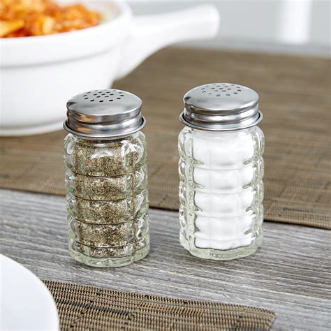 Tablecraft 163S&P 1.5 oz. Nostalgia Glass Salt and Pepper Shaker with ...