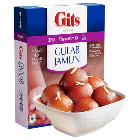Gits Instant Gulab Jamun Dessert Mix, Makes 40 per Pack, Pure Veg ...