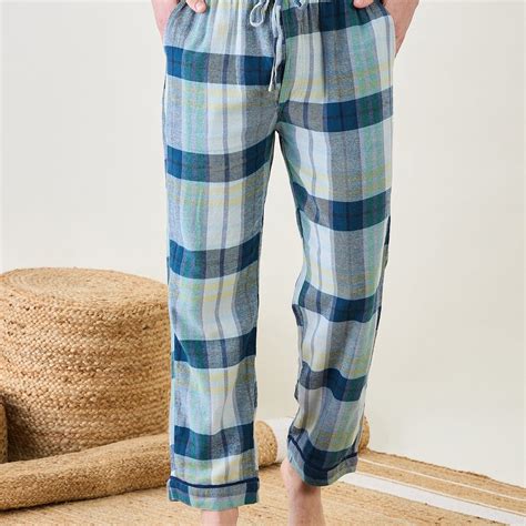 Buy Men's Cotton Blue Checks Lounge Pant â‚¬€œ The Kaftan Company