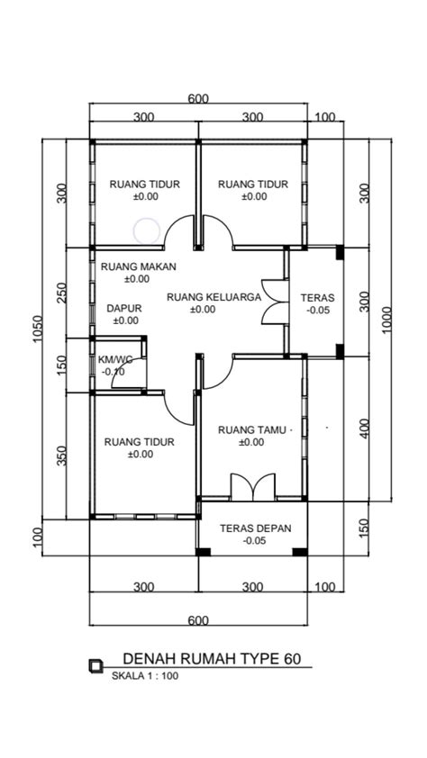 Denah rumah type 60 – Artofit