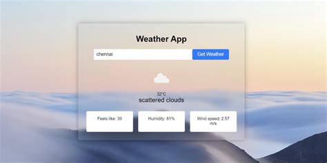 JavaScript Weather App Project 的图像结果