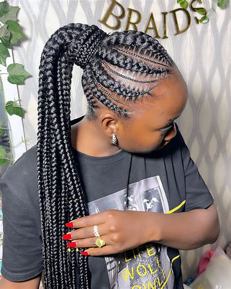 Cornrow Extension Braid Styles 的图像结果