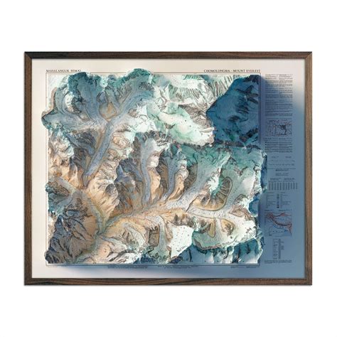 Enhanced Vintage Map of Mt. Everest (1957) Relief Map | Muir Way