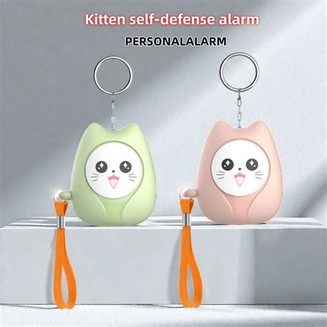 130dB High-Decibel Cute Cat Shaped Personal Alarm With Emergency ...