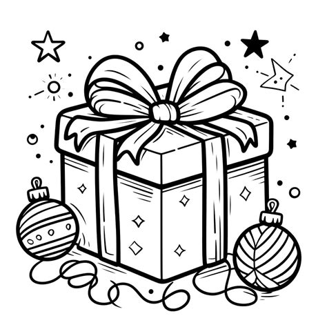 Christmas Gift Coloring Sheet