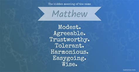 The hidden meaning of the name Matthew | Namious