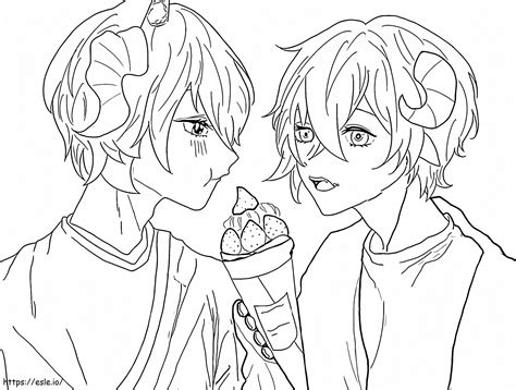 Cute Anime Boys coloring page