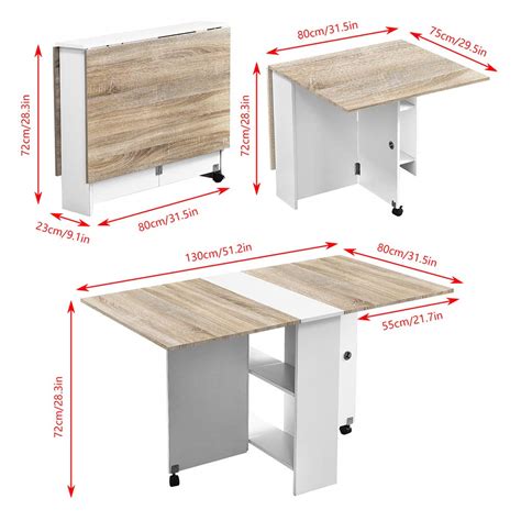 Folding Dining Table,4HOMART YVONNE&F.L.A.M. Drop Leaf Dining Kitchen ...